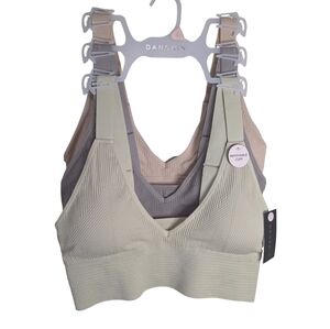 Danskin 3pk Bras Bralettes Active Lounge Athletic Sports Size Large New